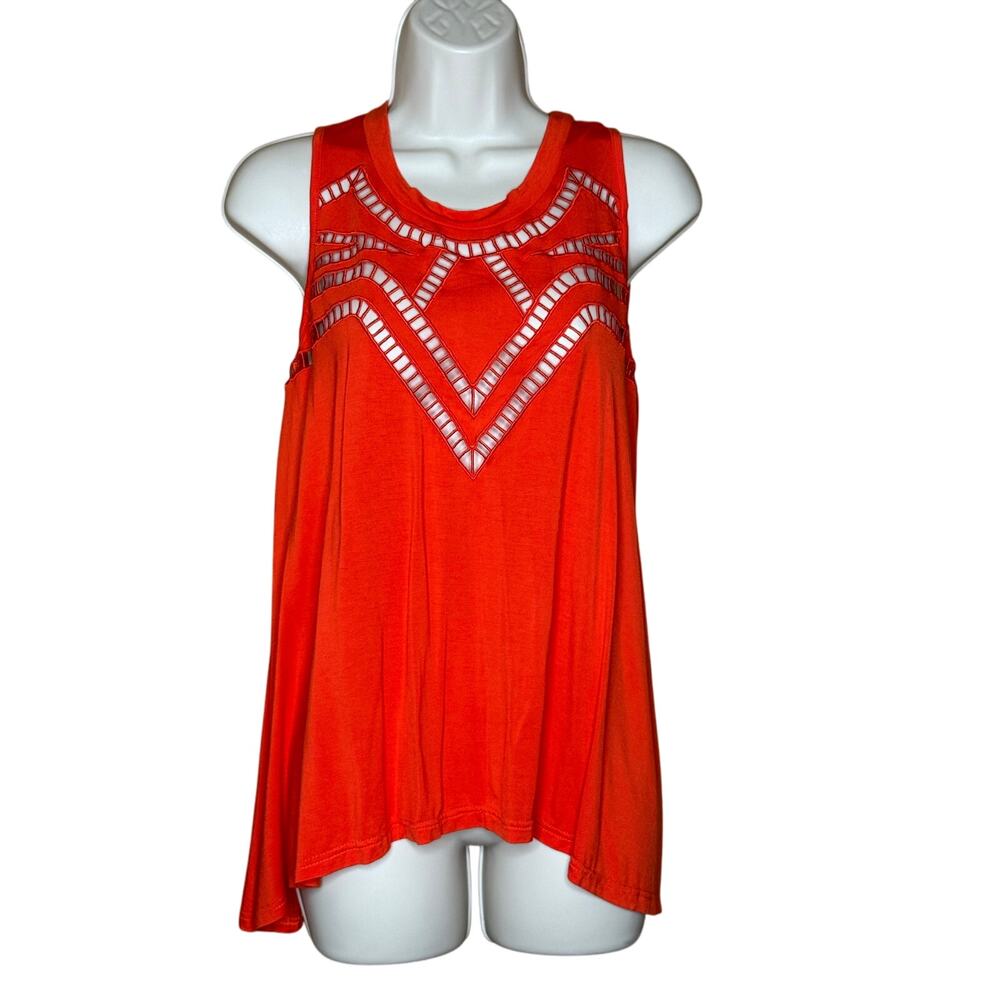 Pol Red Orange Tank Tunic Top S NWOT